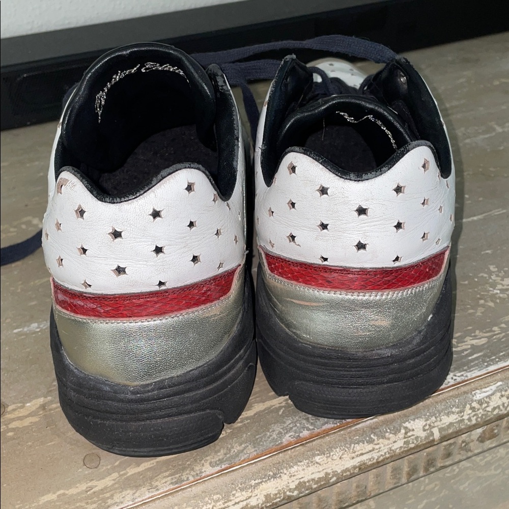 Vintage Gucci Black and Silver Men's Leather Sneakers - Picture 5 of 12